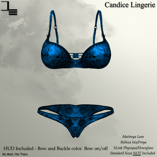 DE Designs - Candice Lingerie - Blue
