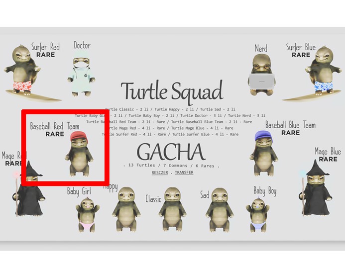 Turtle Baseball Red Team - RARE