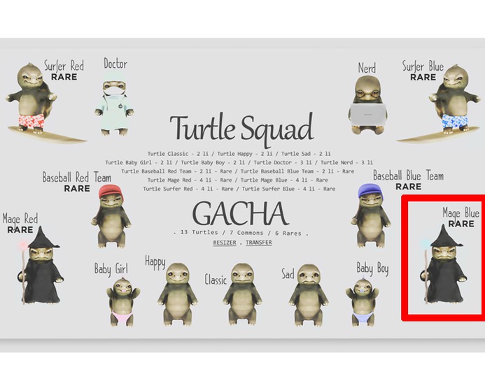 Turtle Mage Blue - RARE