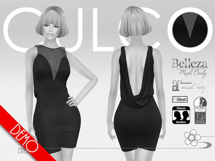 Demo -Culco- Cowl Back Dress - Black