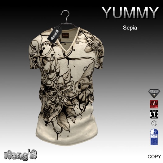 [H'R] Yummy T-shirt (sepia)
