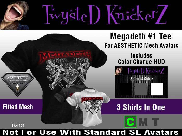 ::TwysteD KnickerZ:: Megadeth #1 Tee - AESTHETIC