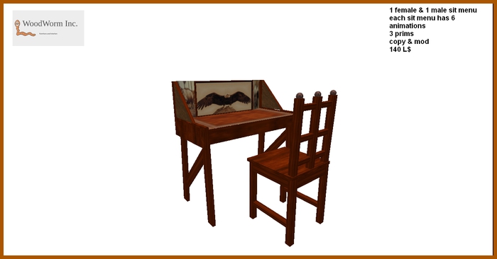 Office desk with chair. Version 1