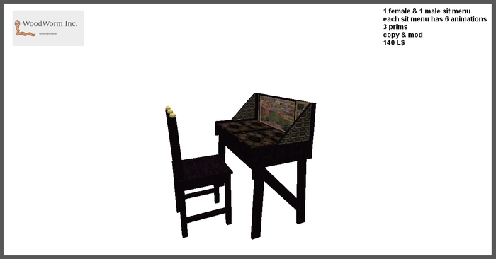 Office desk with chair. Version 2