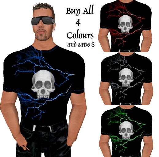 Skull Lightning Tshirts Pack