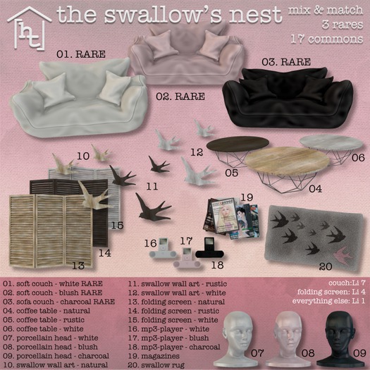 [ht:home] swallow's nest 03. soft couch - charcoal RARE