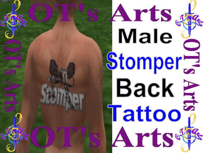 Male Stomper Back Tattoo