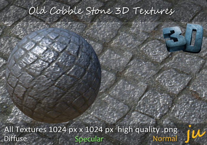 JU Old Cobble Stone 3D Textures Full Perm