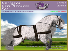 *E* Cart Harness Set [BOXED] RH Percheron Tooled Brown