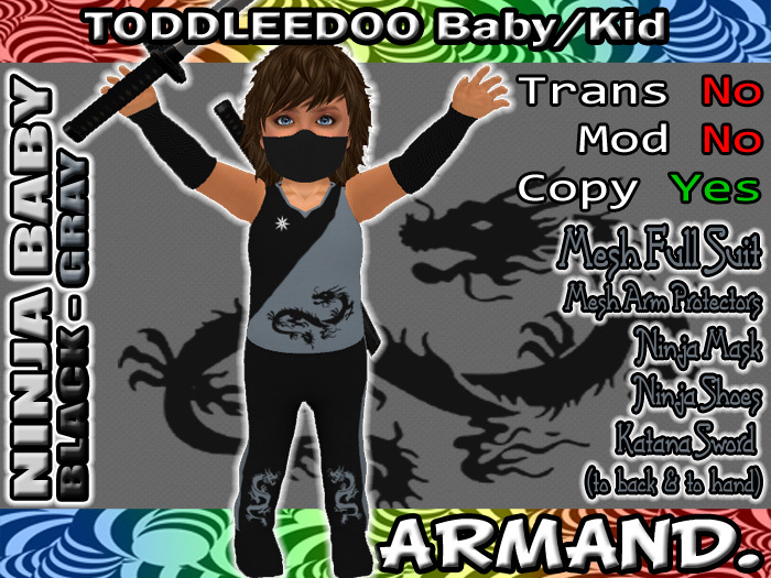 --ARMAND-- NINJA BABY - BLACK-GRAY