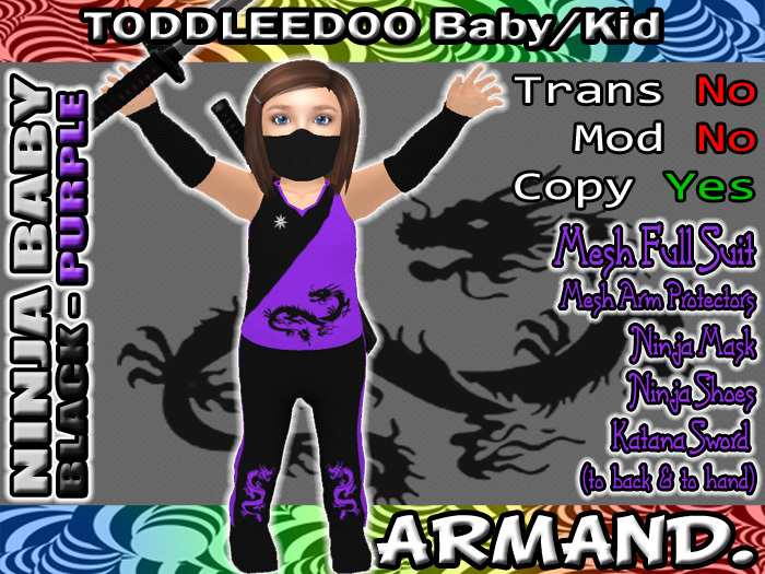 --ARMAND-- NINJA BABY - BLACK-PURPLE