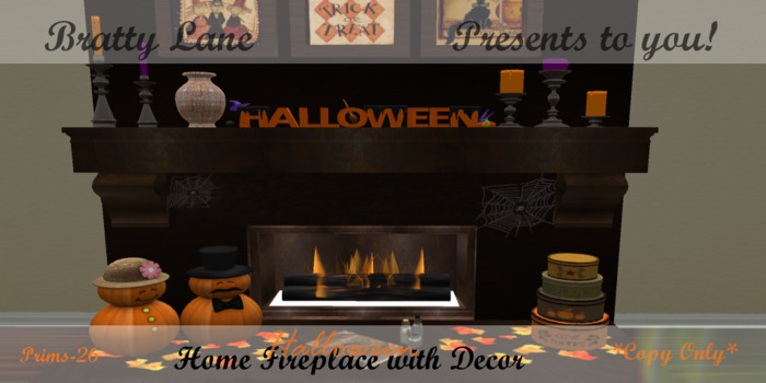 Fireplace with Decor-Halloween{Bag}