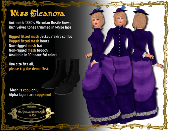 Eleanora in Dark Lavender - boxed