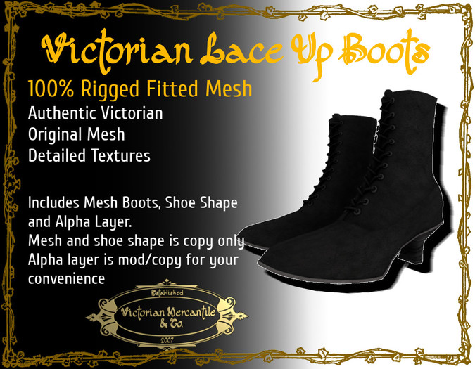 Victorian lace up boots - boxed