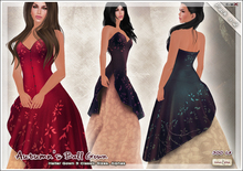 [V/W] Autumn's Ball Gown FatPack 02 - Scarlet, Purple, Blueberry - Medieval Fantasy dress for fall & harvest celebration