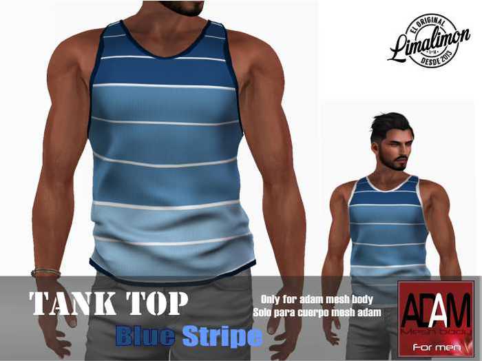 [LimaLimon] Tank Top Blue Strip v1 for ADAM MESH BODY