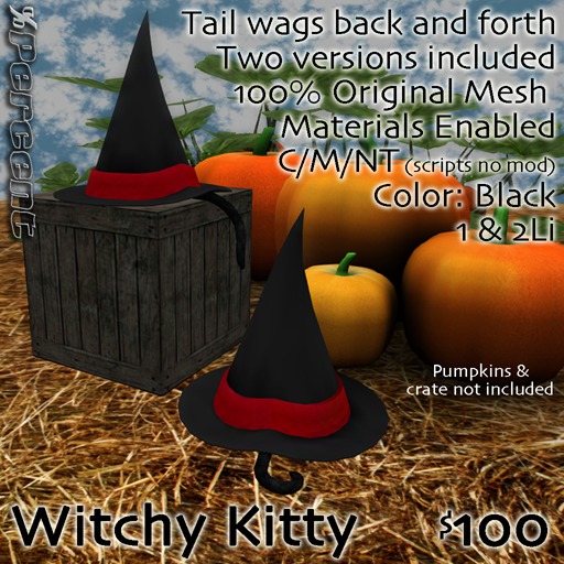 %Witchy Kitty (black/cherry) *MESH* Delivery Box