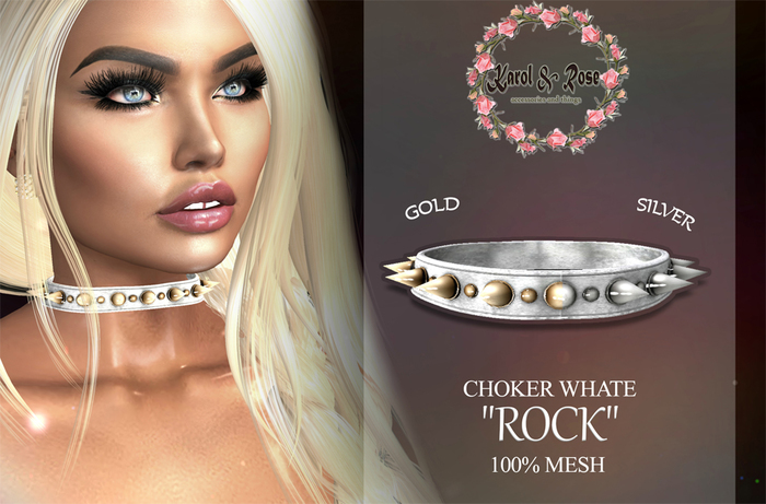 .KAROL ROSE . Choker  "rock" white