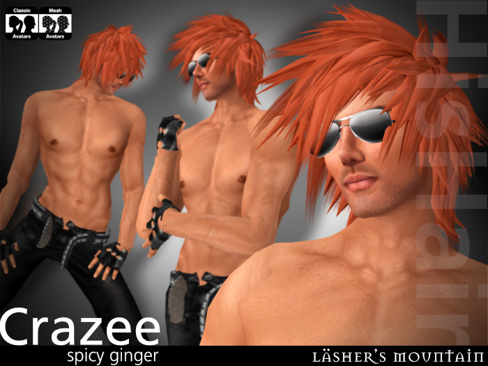 CRAZEE スパイシーなジンジャー野生のパンキッシュなスタイルの男性の髪
