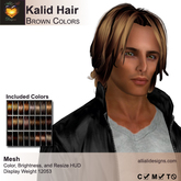 A&A Kalid Hair Brown Colors Pack. Mid-length mens mesh hairstyle