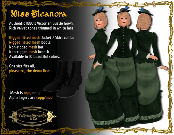 Eleanora in Dark Paris Green - boxed