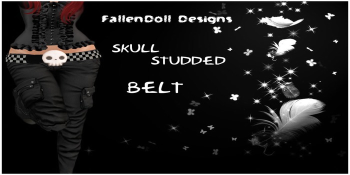 Skull Studded belt BOXED ~ FallenDoll Designs