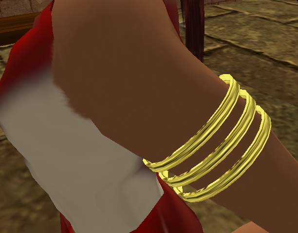3 Ringed Gold Upperarm Bracelets