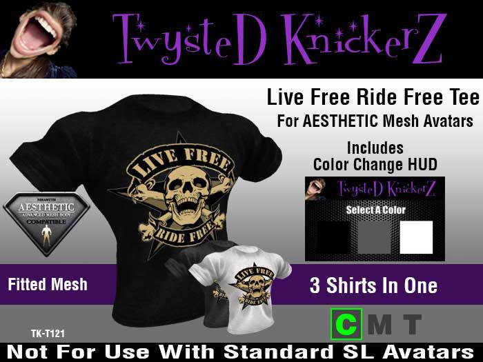 ::TwysteD KnickerZ:: Live Free Ride Free Tee - AESTHETIC