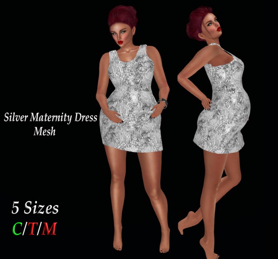 LLB-Silver Maternity Dress