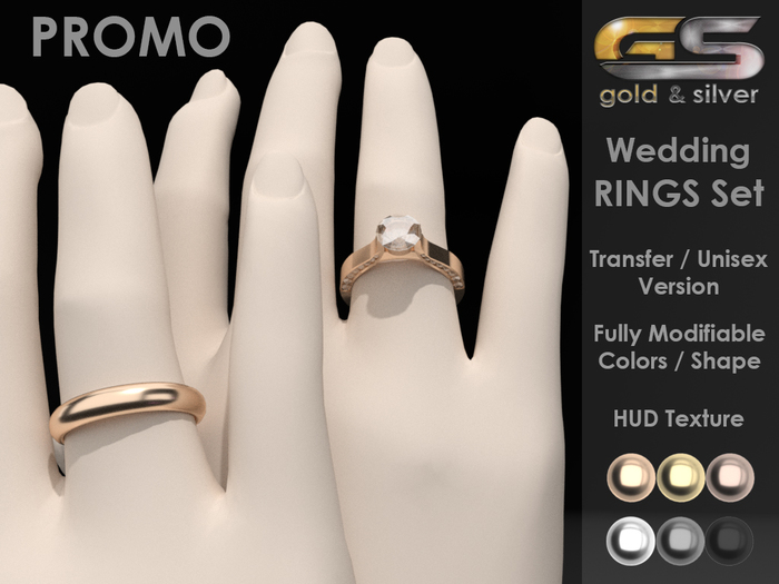 PROMO ~Gold & Silver~ Wedding RINGS Set [transfer]