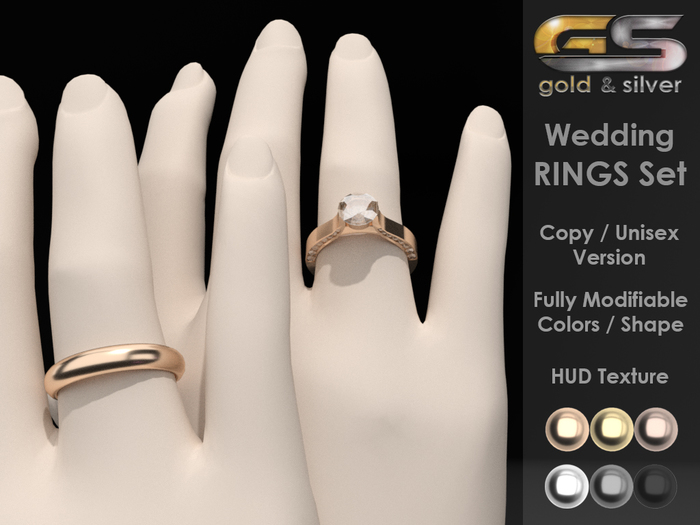 ~Gold & Silver~ Wedding RINGS Set [copy]