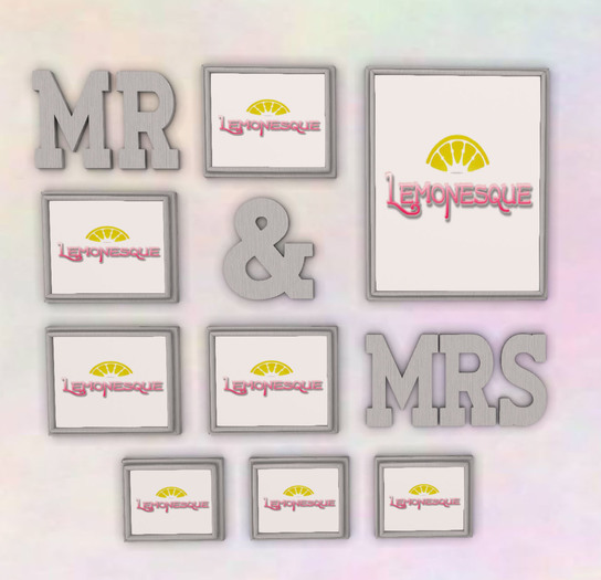 .::Lemonesque::. {White} MR & MRS Two as One Frame