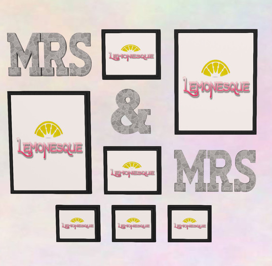.::Lemonesque::. {Stone} MRS & MRS Two as One Frame