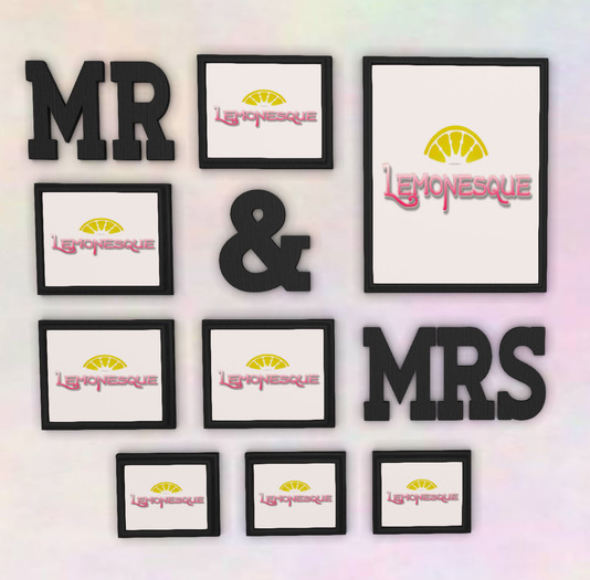 .::Lemonesque::. {Black} MR & MRS Two as One Frame