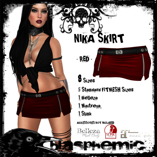 BLASPHEMIC - NIKA SKIRT - RED 