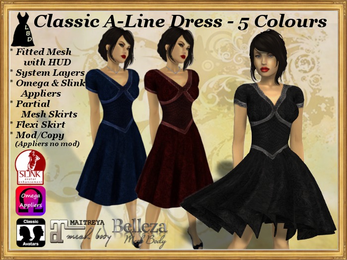 *LBD* Classic A Line Dress - Mesh, System & Appliers