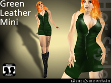 Sculptie Green Leather Mini Dress - Resell