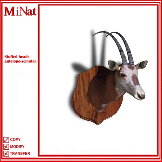 MiNat Stuffed heads antelope-scimitar.
