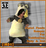[iK01] Pastel Panda Romper - ToddleeDoo Yellow
