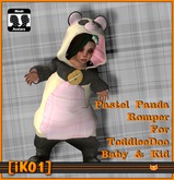 [iK01] Pastel Panda Romper - ToddleeDoo Pink