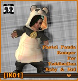[iK01] Pastel Panda Romper - ToddleeDoo Orange