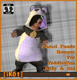 [iK01] Pastel Panda Romper - ToddleeDoo Lilac