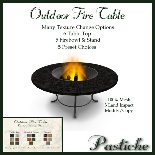 *Pastiche* Outdoor Fire Table [Crated]