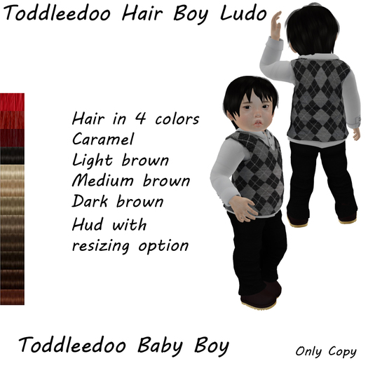Toddleedoo Hair Boy Ludo Brown