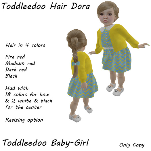 Toddleedoo Hair Dora Black & Red