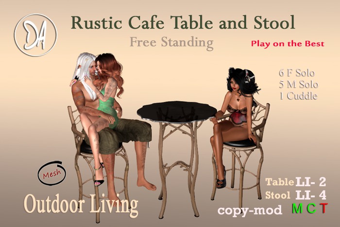 Rustic Cafe Bar Table and Stool