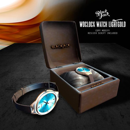 BJK * WdClock Watch Box (lightgold)
