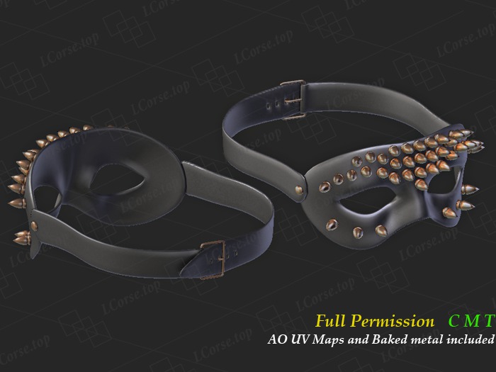 Leather mask with spikes Full Permission