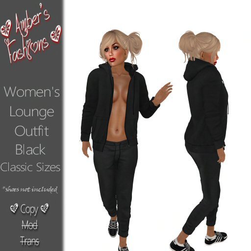 <3 A's Fashions <3 Women's Lounge Outfit Black BOX