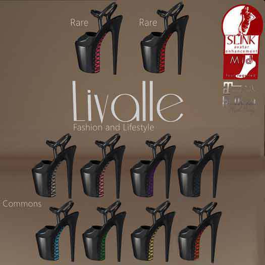 Livalle Luscious Corset Heels  Noir/Navy